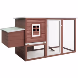 Cette cage à poulet en bois offre un grand endroit confortable. Fabriquée en bois de pin de haute qualité, la cage est durabl ...