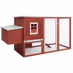 Cette cage à poulet en bois offre un grand endroit confortable. Fabriquée en bois de pin de haute qualité, la cage est durabl ...