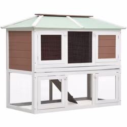 Ce clapier de haute qualité à 2 niveaux offre un grand endroit confortable pour garder des lapins et des poulets mignons. Il  ...