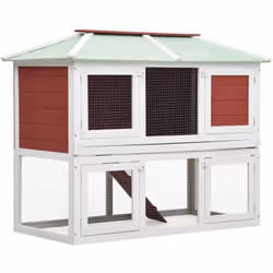 Ce clapier de haute qualité à 2 niveaux offre un grand endroit confortable pour garder des lapins et des poulets mignons. Il  ...