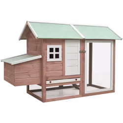 Ce poulailler en bois de haute qualité offre un endroit confortable pour l'élevage des petits animaux, en particulier les pou ...