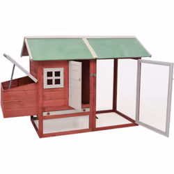 Ce poulailler en bois de haute qualité offre un endroit confortable pour l'élevage des petits animaux, en particulier les pou ...