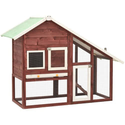 Vidaxl - Clapier Moka et blanc 140x63x120 cm Bois de sapin massif