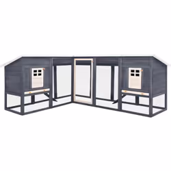 Ce clapier en bois fournit un grand endroit confortable pour garder des petits animaux, particulièrement vos lapins mignons. ...