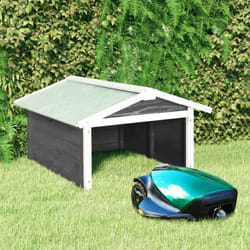 Garage de tondeuse à gazon 72x87x50 cm Gris et blanc Sapin