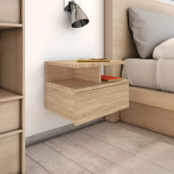 vidaXL Table de chevet flottante chêne sonoma