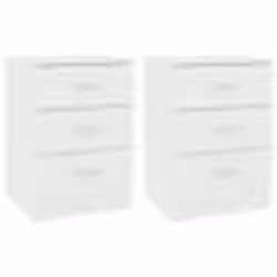 vidaXL Tables de chevet 2 pcs Blanc 38x35x56 cm Bois d'ingénierie - TU