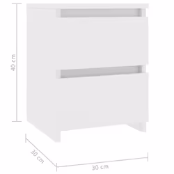 VidaXL 800514 Table de nuit et table de chevet Blanc - Vue supplémentaire 7