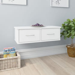 Tagère murale et tiroirs Blanc 60x26x18,5 cm Bois d'ingénierie Vidaxl