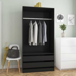 Garde-robe Noir 100x50x200 cm Bois d'ingénierie - Vidaxl