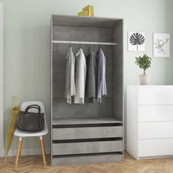 Garde-robe Gris béton 100x50x200 cm Aggloméré