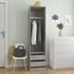 vidaXL Garde-robe avec tiroirs Gris béton 50x50x200 cm Bois ingénierie - TU