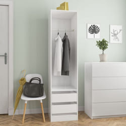 Garde-robe avec tiroirs Blanc brillant Bois d'ingénierie Vidaxl