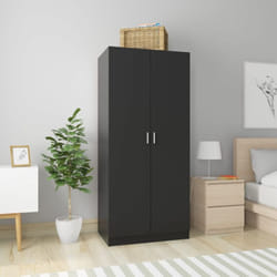 Garde-robe Noir 80x52x180 cm Bois d'ingénierie Vidaxl