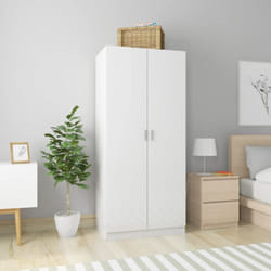 Garde-robe Blanc brillant 80x52x180 cm Bois d'ingénierie - Vidaxl
