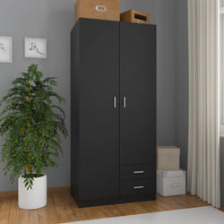 Garde-robe Noir 80x52x180 cm Aggloméré - Vidaxl