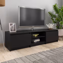 vidaXL Meuble TV Noir 140x40x35,5 cm Bois d'ingénierie - TU