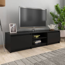 vidaXL Meuble TV Noir 140x40x35,5 cm Bois d'ingénierie - TU