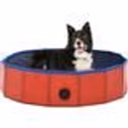 vidaXL Piscine pliable pour chiens Rouge 80x20 cm PVC