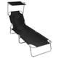 VidaXL 47770 chaise d'extérieur Linge Siège rembourré Aluminium, Polyester Noir