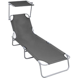 VidaXL 47772 chaise d'extérieur Linge Siège rembourré Aluminium, Polyester Gris