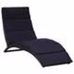 vidaXL Transat avec coussin Résine tressée Noir - TU