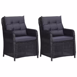 VidaXL 46548, Terrace, Siège rembourré, Polyester, Noir, Gris, 640 mm, 650 mm