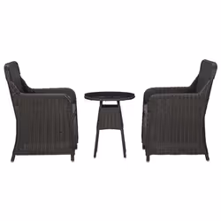 VidaXL 46549, Terrace, Siège rembourré, Polyester, Noir, Gris, 640 mm, 650 mm