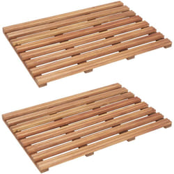vidaXL Tapis de salle de bain 2 pcs Bois d'acacia massif 56x37 cm