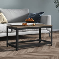 vidaXL Table basse Gris et noir 90x45x45 cm MDF et fer - TU