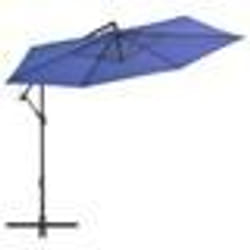 vidaXL Parasol de jardin en porte-à-faux avec mât en aluminium bleu - TU