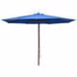 vidaXL Parasol d'extérieur avec mât en bois 350 cm Bleu