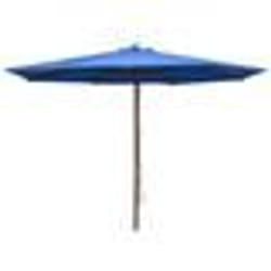 vidaXL Parasol d'extérieur avec mât en bois 350 cm Bleu