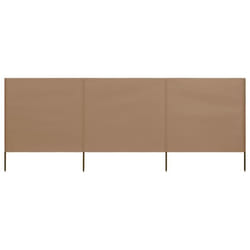 vidaXL Paravent 3 panneaux Tissu 400 x 80 cm Taupe - TU
