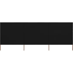 vidaXL Paravent 3 panneaux Tissu 400 x 120 cm Noir - TU