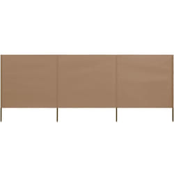 Vidaxl - Paravent 3 panneaux Tissu 400 x 160 cm Taupe