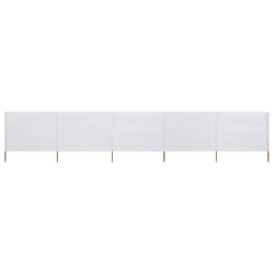 vidaXL Paravent 5 panneaux - Blanc sable 600x80 cm