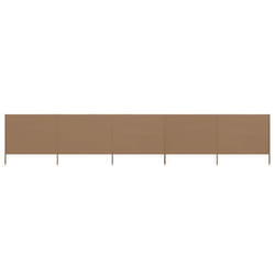 vidaXL Paravent 5 panneaux Tissu 600 x 80 cm Taupe - TU