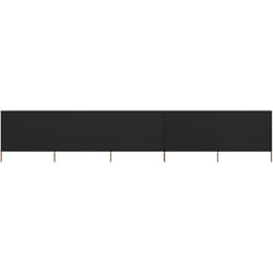 vidaXL Paravent 5 panneaux Tissu 600 x 80 cm Noir - TU