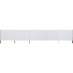 vidaXL Paravent 5 panneaux Tissu 600 x 120 cm Blanc sable - TU