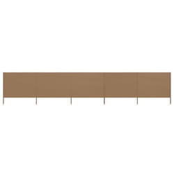 vidaXL Paravent 5 panneaux Tissu 600 x 120 cm Taupe - TU