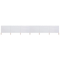 vidaXL Paravent 6 panneaux Tissu 800 x 120 cm Blanc sable - TU