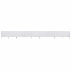 vidaXL Paravent 9 panneaux Tissu 1200 x 160 cm Blanc sable - TU