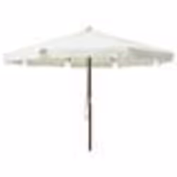 vidaXL Parasol d'extérieur avec mât en bois 330 cm blanc sable