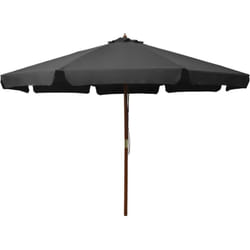 Parasol avec mât en bois 330 cm Anthracite - Vidaxl