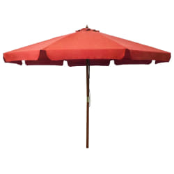 vidaXL Parasol avec mât en bois - 330 cm - Terre cuite