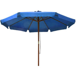 vidaXL Parasol d'extérieur avec mât en bois 330 cm Bleu azuré