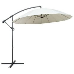 vidaXL Parasol suspendu avec poteau en aluminium Blanc 3 m - TU