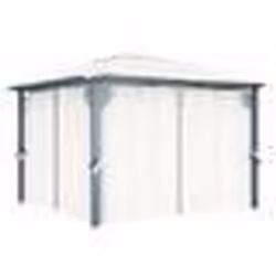 vidaXL Tonnelle avec rideau 300x300 cm Crème Aluminium - TU