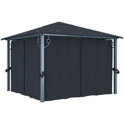 Vidaxl - Tonnelle avec rideau 300x300 cm Anthracite Aluminium